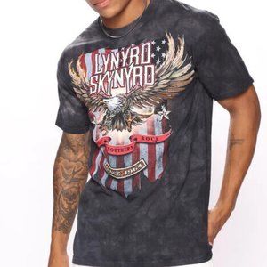 Lynyrd Skynyrd America Flag Eagle Southern Rock Mens Tie Dye Vintage T-Shirt